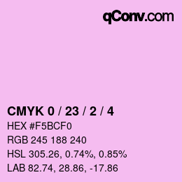 カラーコード: CMYK 0 / 23 / 2 / 4 | qconv.com