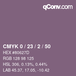 Color code: CMYK 0 / 23 / 2 / 50 | qconv.com