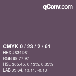 カラーコード: CMYK 0 / 23 / 2 / 61 | qconv.com