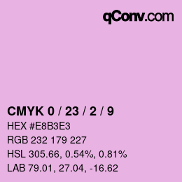 カラーコード: CMYK 0 / 23 / 2 / 9 | qconv.com