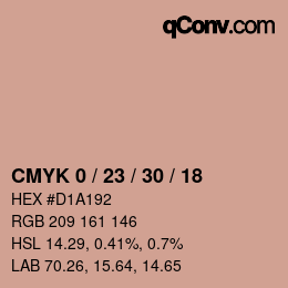 Color code: CMYK 0 / 23 / 30 / 18 | qconv.com