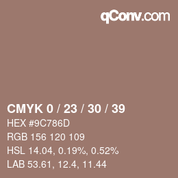 カラーコード: CMYK 0 / 23 / 30 / 39 | qconv.com