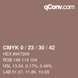 Color code: CMYK 0 / 23 / 30 / 42 | qconv.com