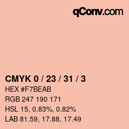 Color code: CMYK 0 / 23 / 31 / 3 | qconv.com