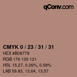 Color code: CMYK 0 / 23 / 31 / 31 | qconv.com