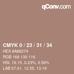 カラーコード: CMYK 0 / 23 / 31 / 34 | qconv.com