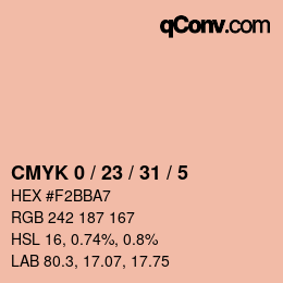 Color code: CMYK 0 / 23 / 31 / 5 | qconv.com