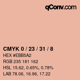 カラーコード: CMYK 0 / 23 / 31 / 8 | qconv.com