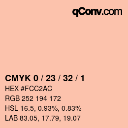 Color code: CMYK 0 / 23 / 32 / 1 | qconv.com