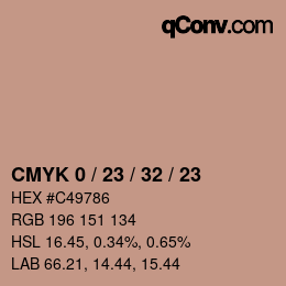 Código de color: CMYK 0 / 23 / 32 / 23 | qconv.com