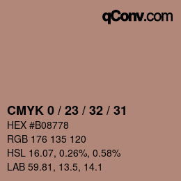 カラーコード: CMYK 0 / 23 / 32 / 31 | qconv.com