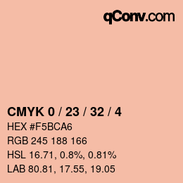 カラーコード: CMYK 0 / 23 / 32 / 4 | qconv.com