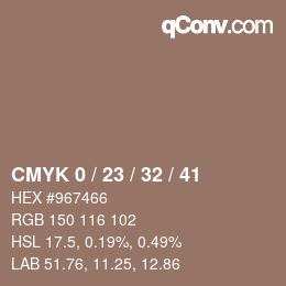 カラーコード: CMYK 0 / 23 / 32 / 41 | qconv.com