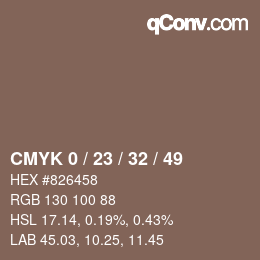 颜色代码: CMYK 0 / 23 / 32 / 49 | qconv.com