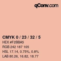 Código de color: CMYK 0 / 23 / 32 / 5 | qconv.com