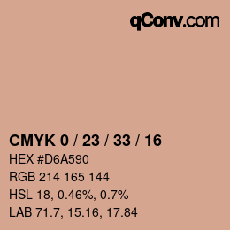 Color code: CMYK 0 / 23 / 33 / 16 | qconv.com