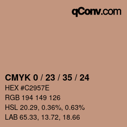 Color code: CMYK 0 / 23 / 35 / 24 | qconv.com