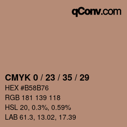 Color code: CMYK 0 / 23 / 35 / 29 | qconv.com