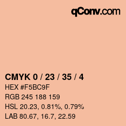 Color code: CMYK 0 / 23 / 35 / 4 | qconv.com