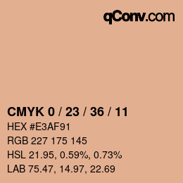 カラーコード: CMYK 0 / 23 / 36 / 11 | qconv.com