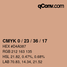 Color code: CMYK 0 / 23 / 36 / 17 | qconv.com