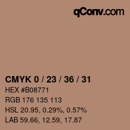 Color code: CMYK 0 / 23 / 36 / 31 | qconv.com