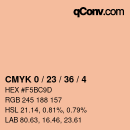 Color code: CMYK 0 / 23 / 36 / 4 | qconv.com