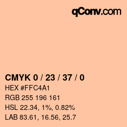 Color code: CMYK 0 / 23 / 37 / 0 | qconv.com