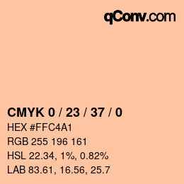 Código de color: CMYK 0 / 23 / 37 / 0 | qconv.com