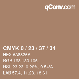 Color code: CMYK 0 / 23 / 37 / 34 | qconv.com