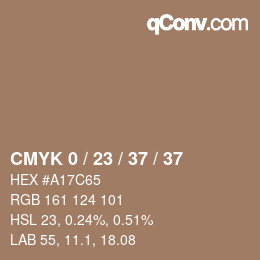 カラーコード: CMYK 0 / 23 / 37 / 37 | qconv.com