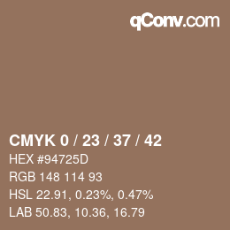 カラーコード: CMYK 0 / 23 / 37 / 42 | qconv.com