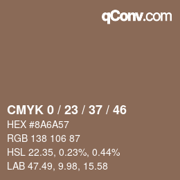 Color code: CMYK 0 / 23 / 37 / 46 | qconv.com