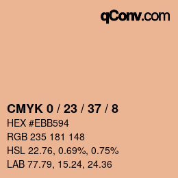 カラーコード: CMYK 0 / 23 / 37 / 8 | qconv.com