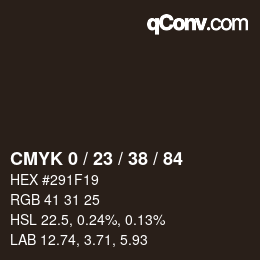 カラーコード: CMYK 0 / 23 / 38 / 84 | qconv.com