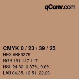 Color code: CMYK 0 / 23 / 39 / 25 | qconv.com