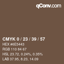 カラーコード: CMYK 0 / 23 / 39 / 57 | qconv.com