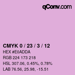 カラーコード: CMYK 0 / 23 / 3 / 12 | qconv.com
