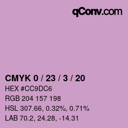 Color code: CMYK 0 / 23 / 3 / 20 | qconv.com