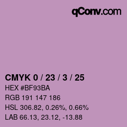 カラーコード: CMYK 0 / 23 / 3 / 25 | qconv.com