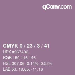 Color code: CMYK 0 / 23 / 3 / 41 | qconv.com