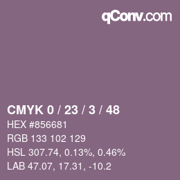 Color code: CMYK 0 / 23 / 3 / 48 | qconv.com