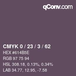 カラーコード: CMYK 0 / 23 / 3 / 62 | qconv.com