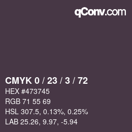 Color code: CMYK 0 / 23 / 3 / 72 | qconv.com