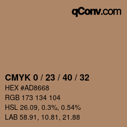 Color code: CMYK 0 / 23 / 40 / 32 | qconv.com