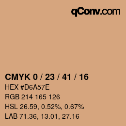 カラーコード: CMYK 0 / 23 / 41 / 16 | qconv.com