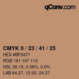 Color code: CMYK 0 / 23 / 41 / 25 | qconv.com