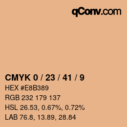 颜色代码: CMYK 0 / 23 / 41 / 9 | qconv.com