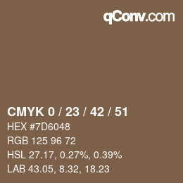 カラーコード: CMYK 0 / 23 / 42 / 51 | qconv.com