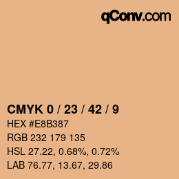 颜色代码: CMYK 0 / 23 / 42 / 9 | qconv.com